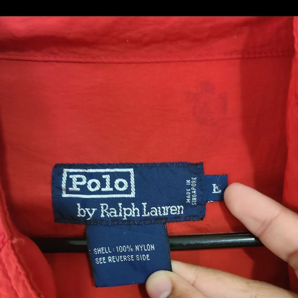 Vintage‎ Ralph Lauren Red, White, and Green Men's Windbreaker P Rl-92